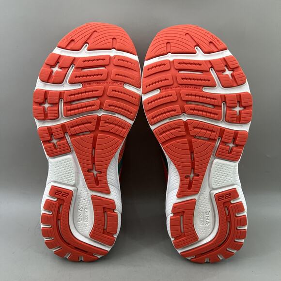 Brooks Adrenaline GTS 22 Running Shoes Women Size 9 Coral Orange Comfort Sneaker - Picture 7 of 8